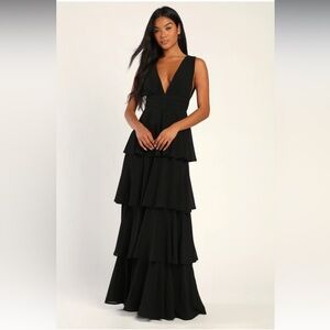 Lulu's Black Layered Maxi Dress